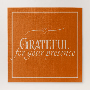 Elegant Personalized Grateful Thanksgiving Autumn Jigsaw Puzzle