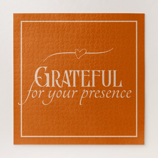 Elegant Personalized Grateful Thanksgiving Autumn Jigsaw Puzzle (Vertical)