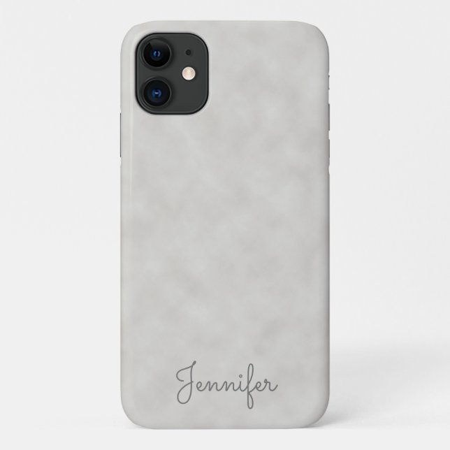 Elegant Personalized Grey Parchment Case-Mate iPhone Case (Back)