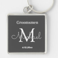 elegant personalized groomsmen black white