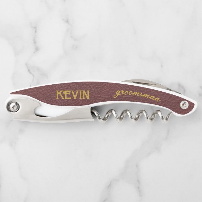 Elegant Personalized Groomsmen Gift Corkscrew (Front)