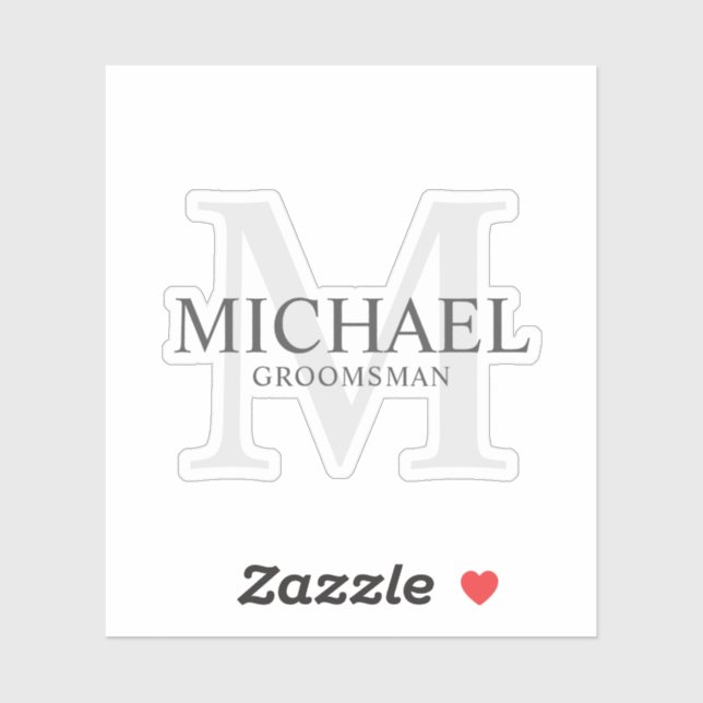 Elegant Personalized Groomsmen's Name and Monogram (Sheet)