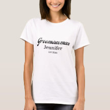 elegant personalized groomswoman retro script 