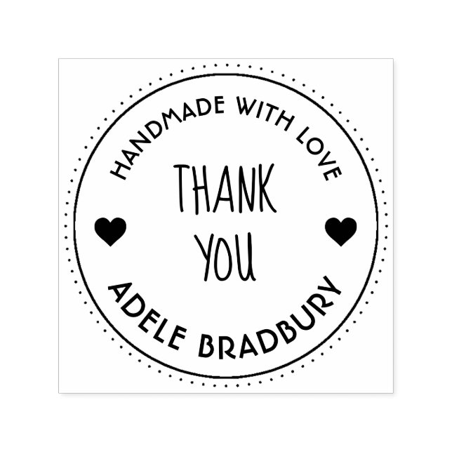 Elegant Personalized Handmade By Self-inking Stamp (Design)