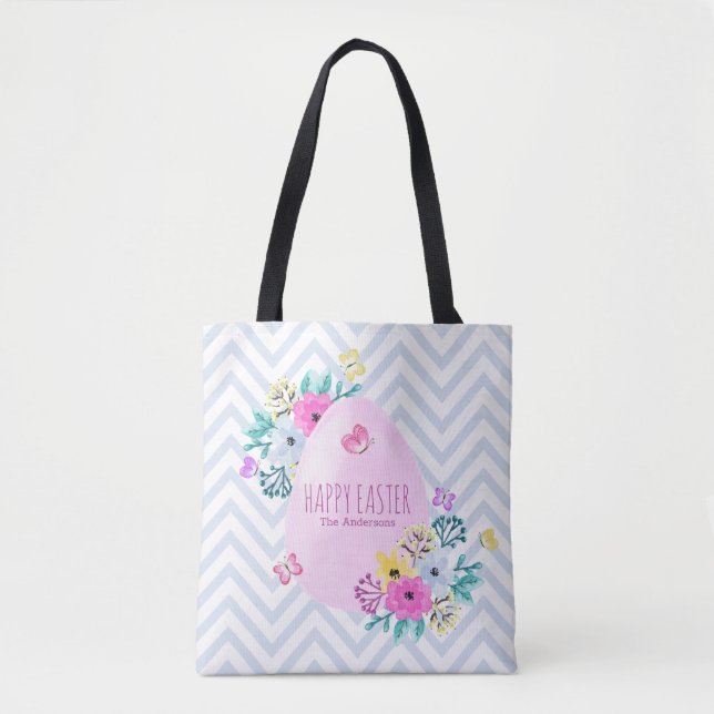 Elegant Personalized Happy Easter | Tote Bag (Front)