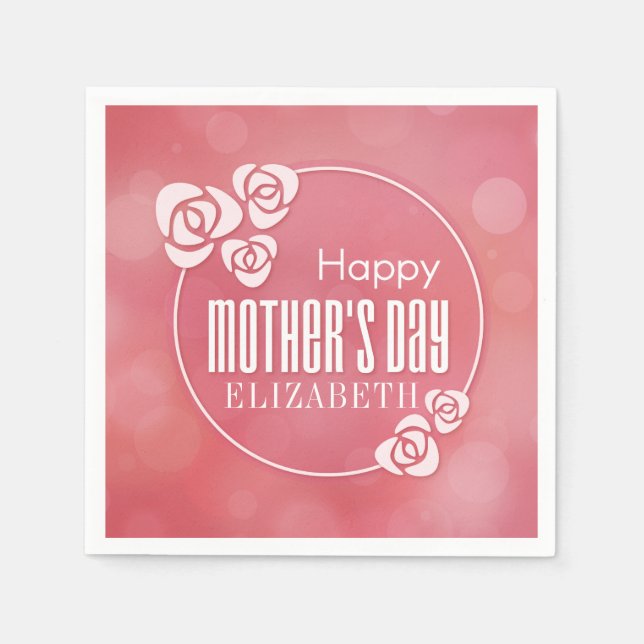 Elegant Personalized Happy Mother's Day | Napkin (Front)