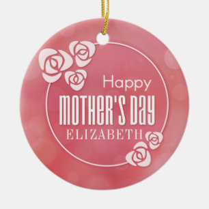 Elegant Personalized Happy Mother's Day Ornament