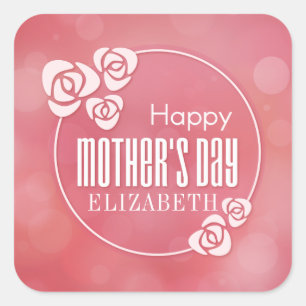 Elegant Personalized Happy Mother's Day Sticker