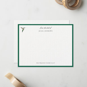 Elegant personalized hummingbird card