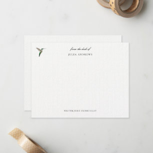 Elegant personalized hummingbird card