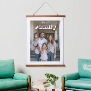 Elegant Personalized Image & Text Stylish Hanging Tapestry
