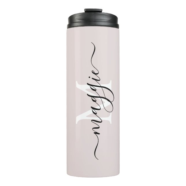 Elegant Personalized Initial & Name Travel Mug (Front)
