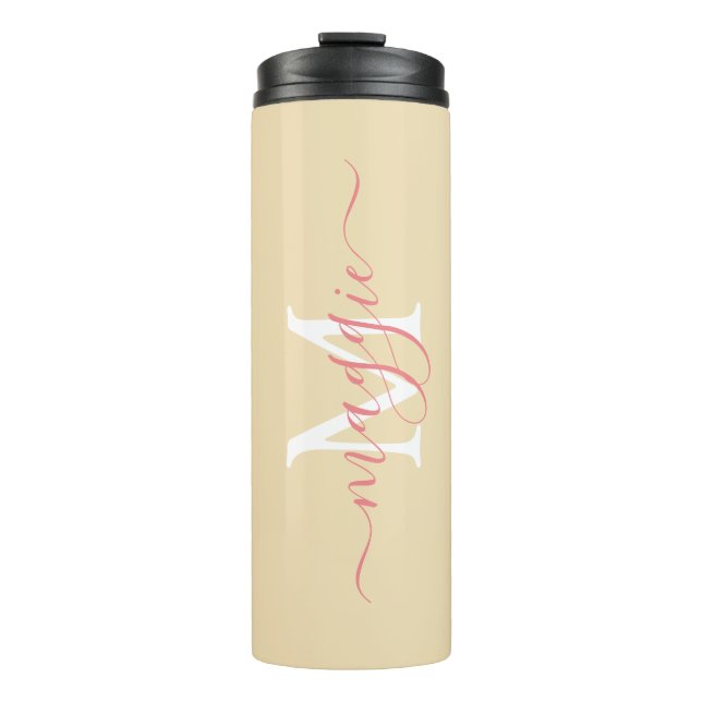Elegant Personalized Initial & Name Travel Mug (Front)