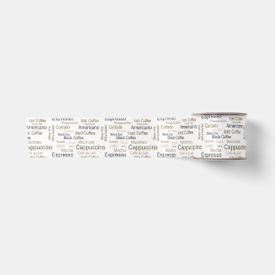 Elegant Personalized International Coffee Drinks Satin Ribbon