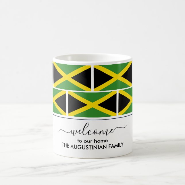 Elegant Personalized JAMAICA FLAG Welcome Coffee Mug (Center)