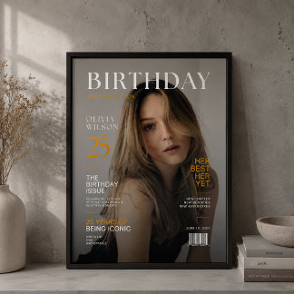 Elegant Personalized Magazine Birthday Poster