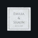 Elegant Personalized Marble Magnet Wedding Favour<br><div class="desc">This Elegant Personalized Marble Magnet Wedding Favour is a thoughtful wedding favour for your guests or for the parents of the bride, bridesmaids or groomsmen. It also works as an anniversary gift or gift for the newlyweds. Featuring a classy, sophisticated and timeless design that can be personalized to suit your...</div>