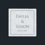 Elegant Personalized Marble Magnet Wedding Favour<br><div class="desc">This Elegant Personalized Marble Magnet Wedding Favour is a thoughtful wedding favour for your guests or for the parents of the bride, bridesmaids or groomsmen. It also works as an anniversary gift or gift for the newlyweds. Featuring a classy, sophisticated and timeless design that can be personalized to suit your...</div>
