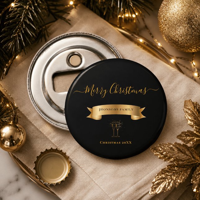 Elegant Personalized Merry Christmas Bottle Opener (Creator Uploaded)
