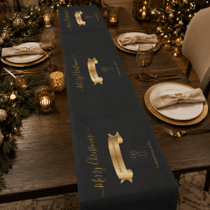 Elegant Personalized Merry Christmas Table Runner