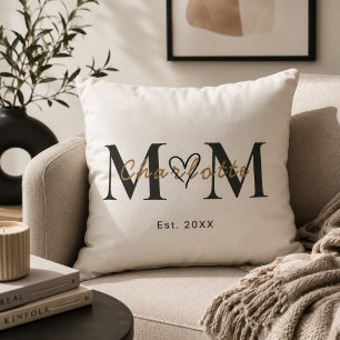 Elegant Personalized Mom Name Est Year Pillow