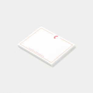 Elegant Personalized Monogram 3D Letter C Initial Post-it Notes
