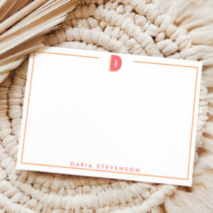 Elegant Personalized Monogram 3D Letter D Initial  Card