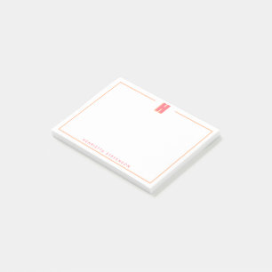 Elegant Personalized Monogram 3D Letter H Initial Post-it Notes