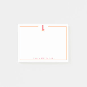 Elegant Personalized Monogram 3D Letter L Initial Post-it Notes