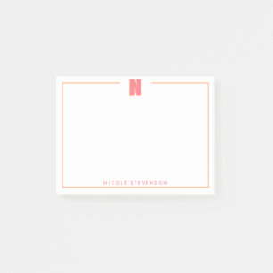 Elegant Personalized Monogram 3D Letter N Initial Post-it Notes