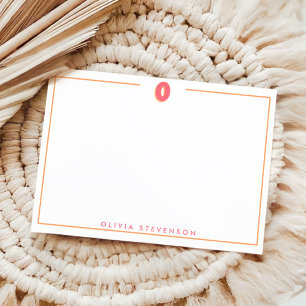 Elegant Personalized Monogram 3D Letter O Initial  Card