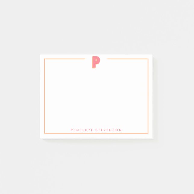 Elegant Personalized Monogram 3D Letter P Initial  Post-it Notes (Front)