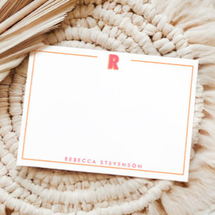 Elegant Personalized Monogram 3D Letter R Initial  Card