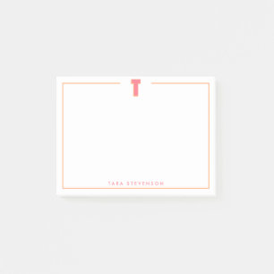 Elegant Personalized Monogram 3D Letter T Initial Post-it Notes