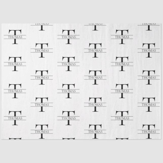 Elegant Personalized Monogram Custom Name Pattern Tissue Paper (Front)