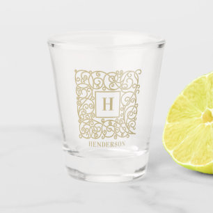 Elegant Personalized Monogram Family Name Initial Shot Glass