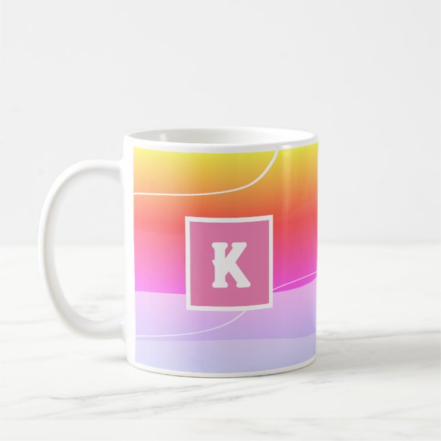 Elegant  Personalized Monogram Initial Coffee Mug (Left)
