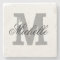 Elegant personalized monogram letter stone coaster