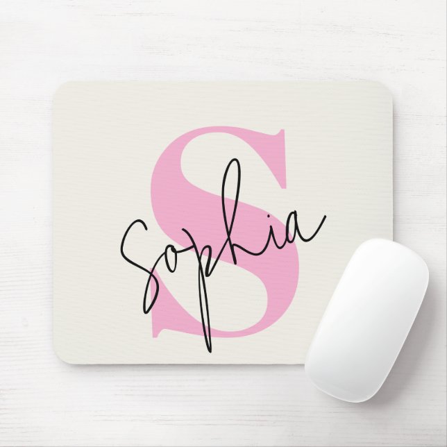 Elegant Personalized Monogram Mouse Pad (With Mouse)