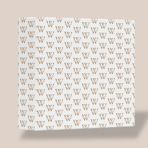 Elegant Personalized Monogram Name Custom White Binder