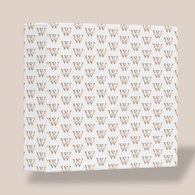 Elegant Personalized Monogram Name Custom White Binder (Creator Uploaded)