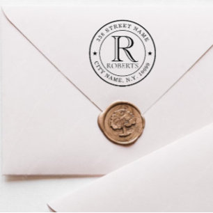 Elegant Personalized Monogram Rubber Stamp