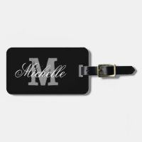 Elegant personalized monogram travel luggage tag