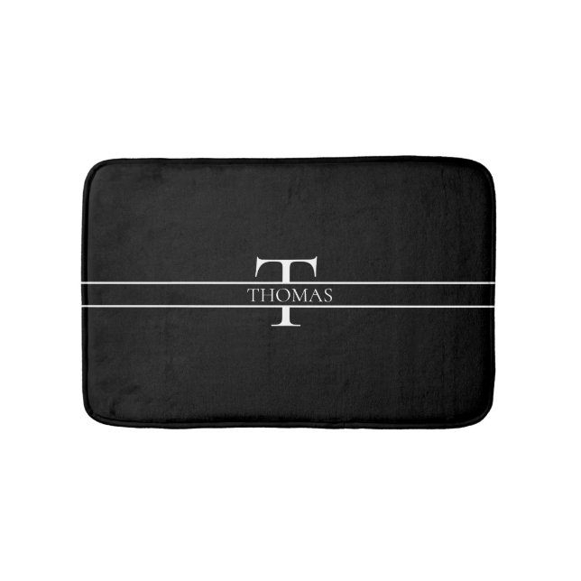 Elegant Personalized Monogrammed Custom Name Bath Mat (Front)