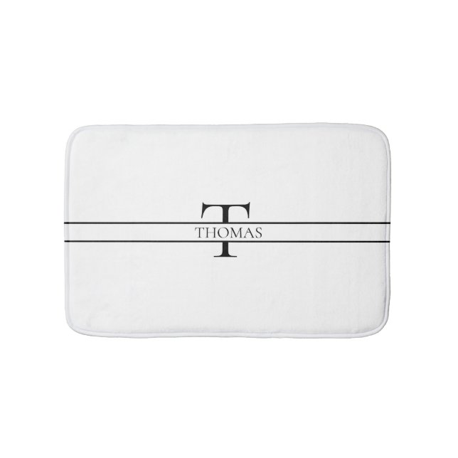 Elegant Personalized Monogrammed Custom Name Bath Mat (Front)