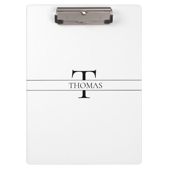 Elegant Personalized Monogrammed Custom Name Clipboard (Front)