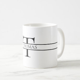 Elegant Personalized Monogrammed Custom Name Coffee Mug