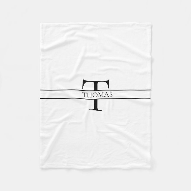 Elegant Personalized Monogrammed Custom Name Fleece Blanket (Front)