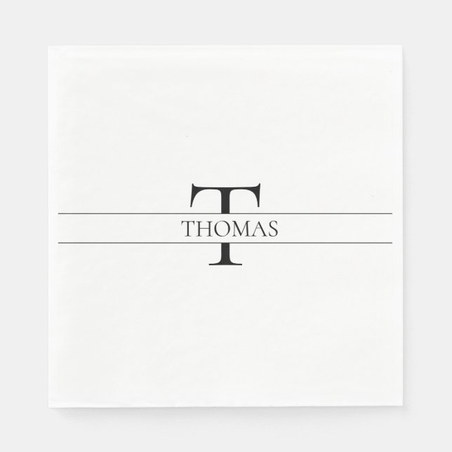 Elegant Personalized Monogrammed Custom Name Napkin (Front)