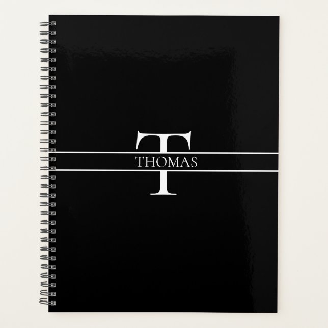 Elegant Personalized Monogrammed Custom Name  Planner (Front)